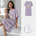 Lavender Cat Padded Nightgown