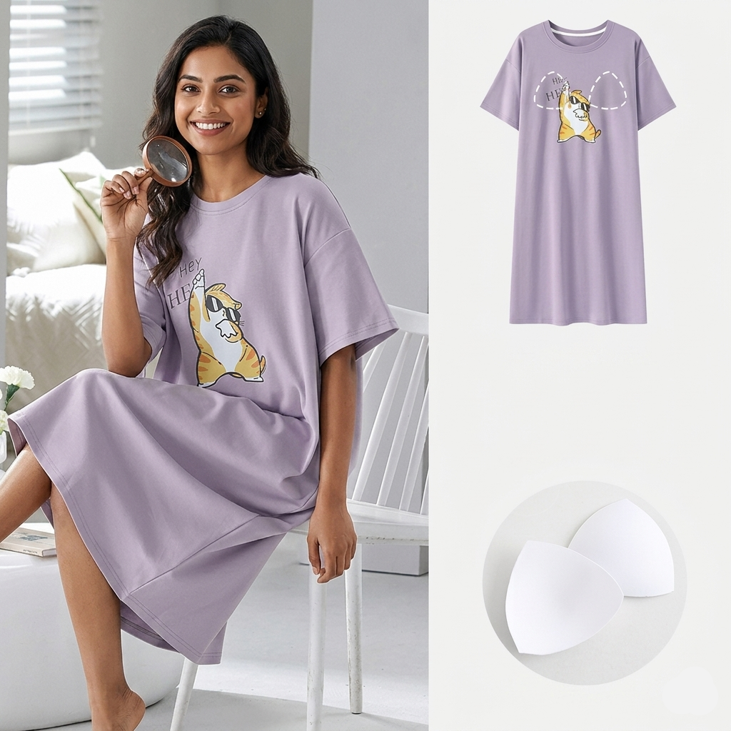 Elegant black Nightgown 02 by ZeroBra featuring comfortable design for Indian women's sleepwear collection