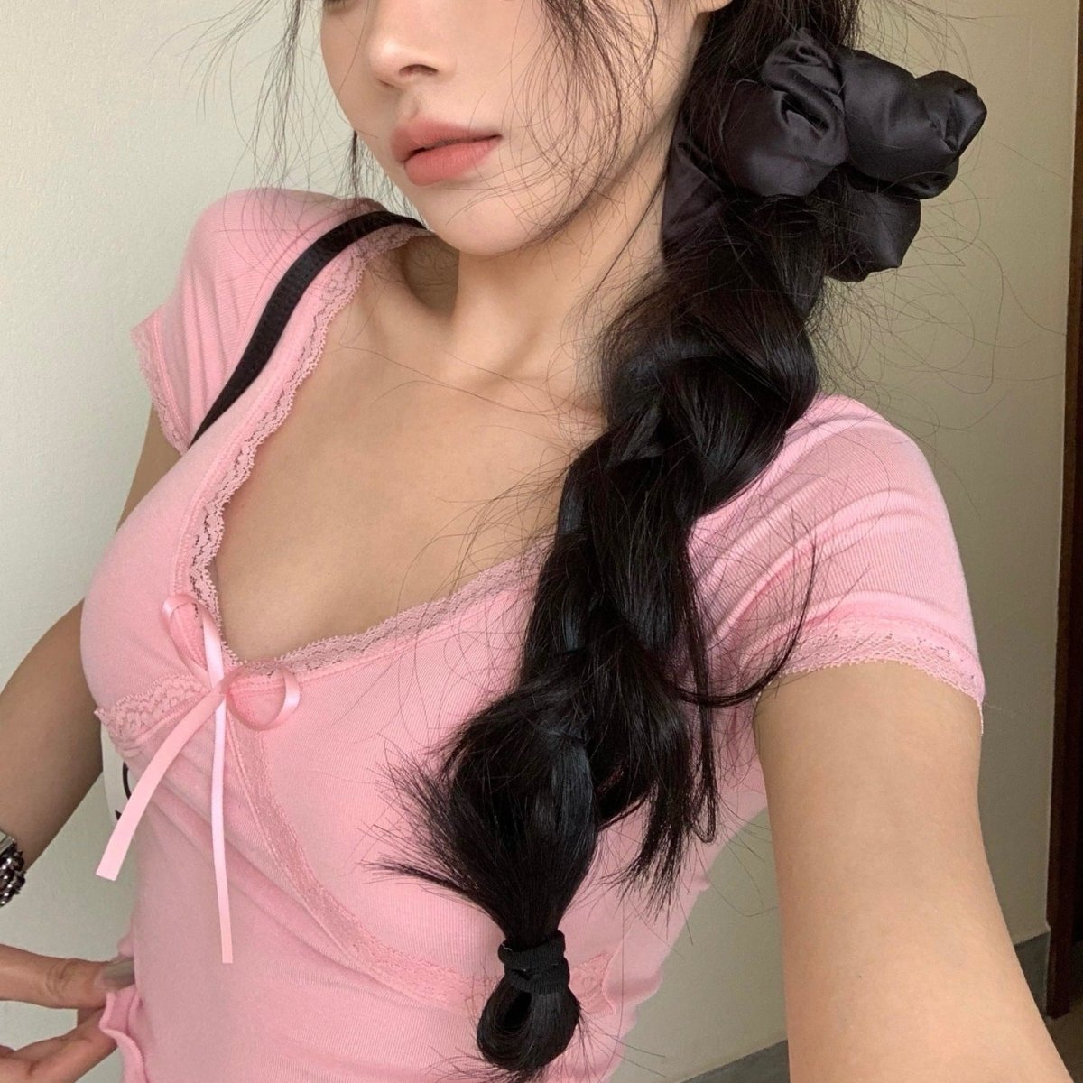 Romantic Lace - Trim Built - In Bra Top – Soft & Feminine - Zero Bra