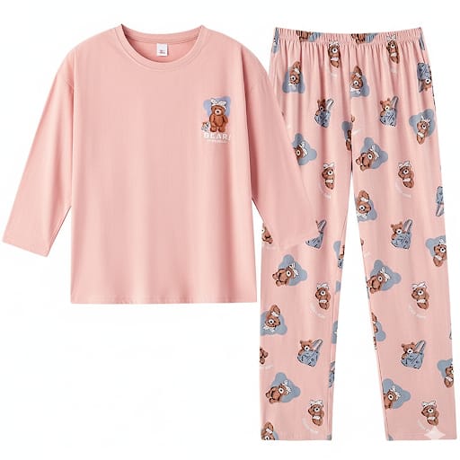 Rosy Bear PJ Set – With Padded Bliss - Zero Bra