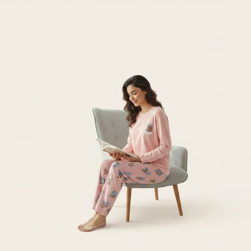 Rosy Bear PJ Set – With Padded Bliss - Zero Bra