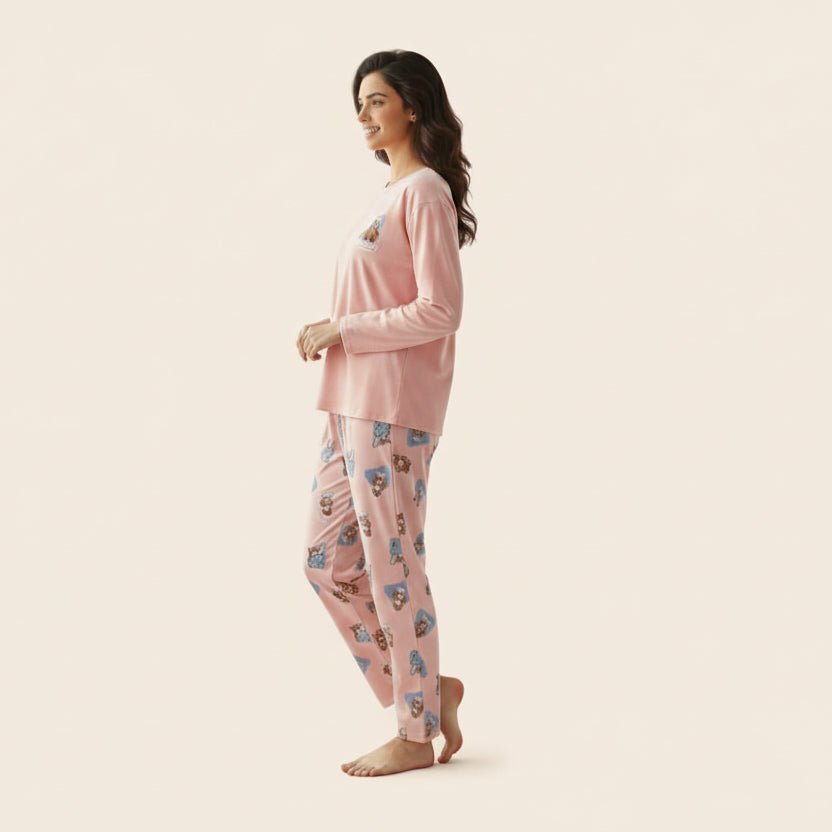 Rosy Bear PJ Set – With Padded Bliss - Zero Bra