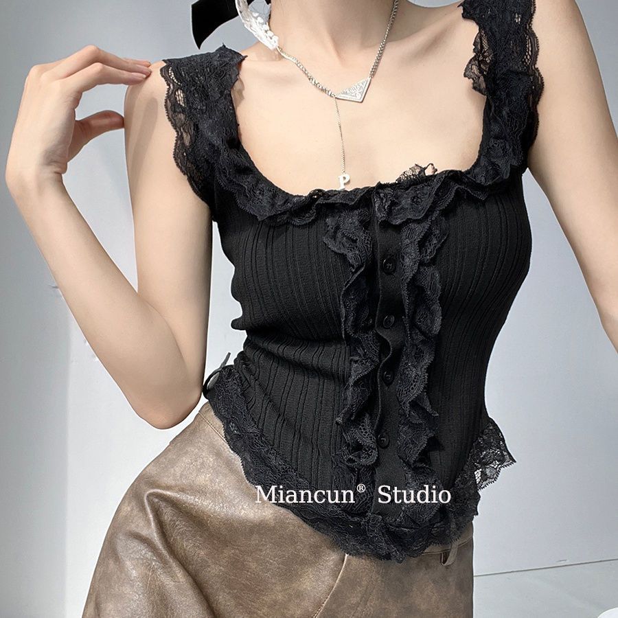 Ruffled Lace Built - In Bra Top – Sweet & Feminine Charm - Zero Bra