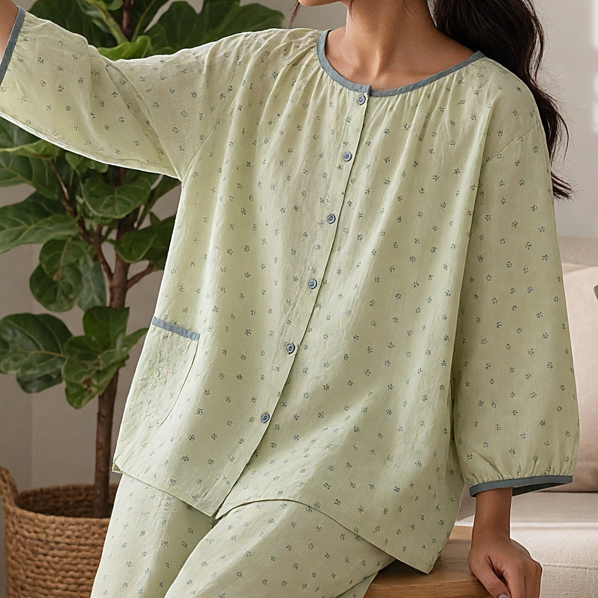 Sage Whisper Padded Night Suit