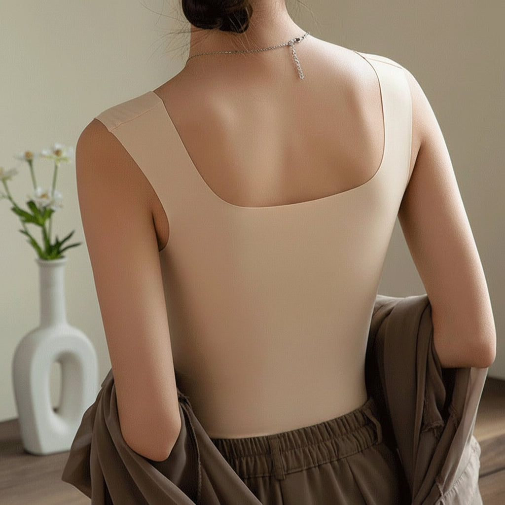 SculptEase Square Neck Tank Top With Built - In Bra - Zero Bra