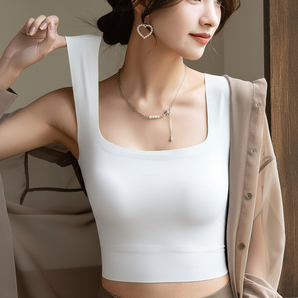 SculptEase Square Neck Tank Top With Built - In Bra - Zero Bra