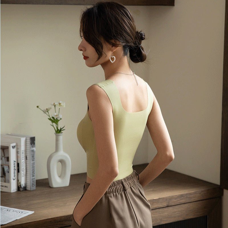 SculptEase Square Neck Tank Top With Built - In Bra - Zero Bra