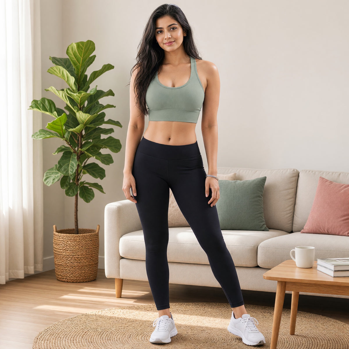 Seamless Racerback Built-in Bra Gym Tank