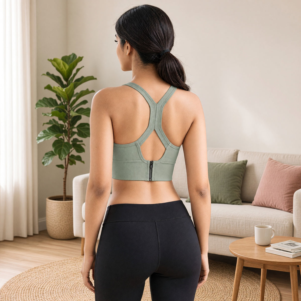 Seamless Racerback Built-in Bra Gym Tank