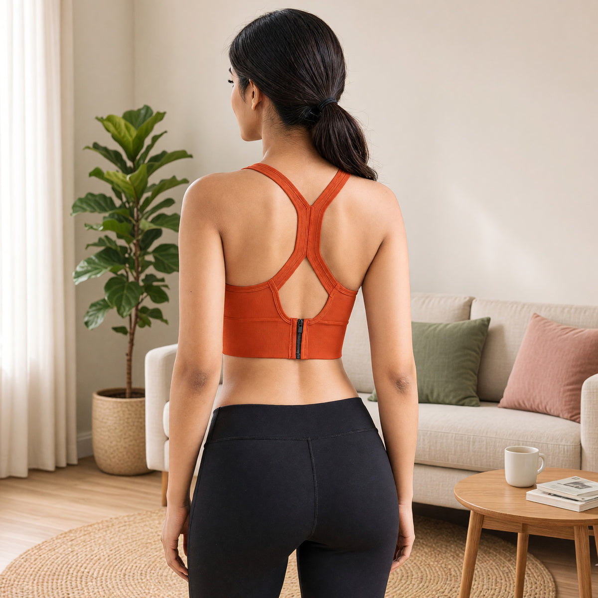 Seamless Racerback Built-in Bra Gym Tank