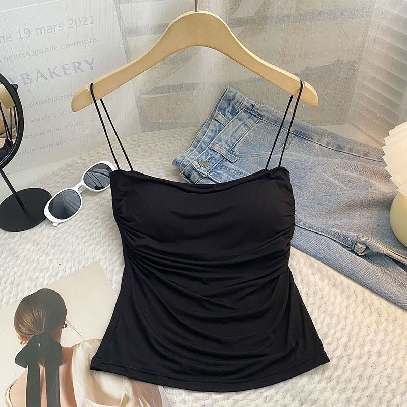 Sleek Ruched Built - In Bra Cami Top - Zero Bra