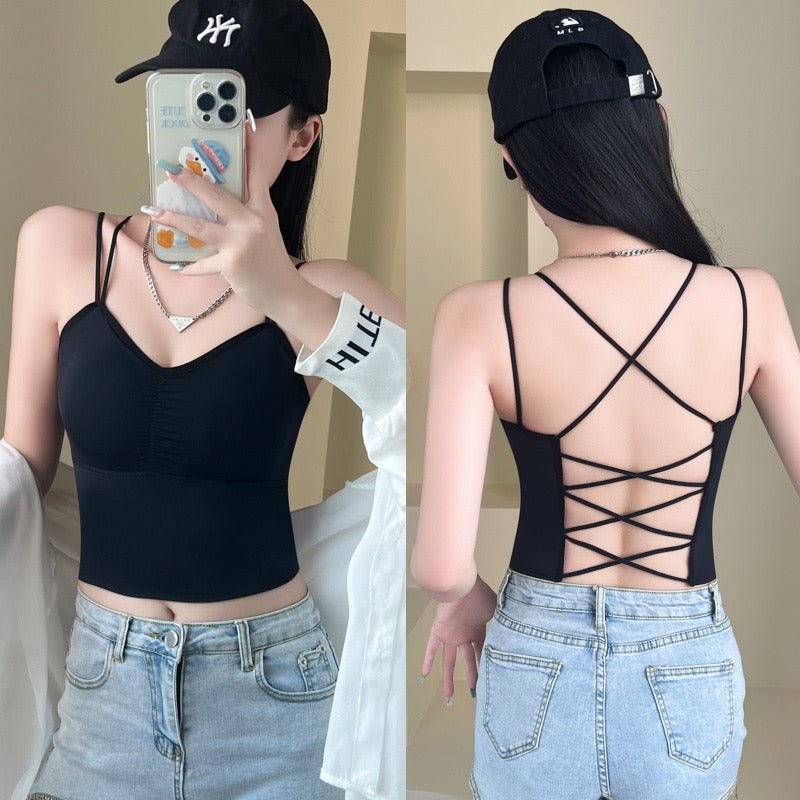 Strappy Back Built - In Bra Cami – Sexy & Chic - Zero Bra