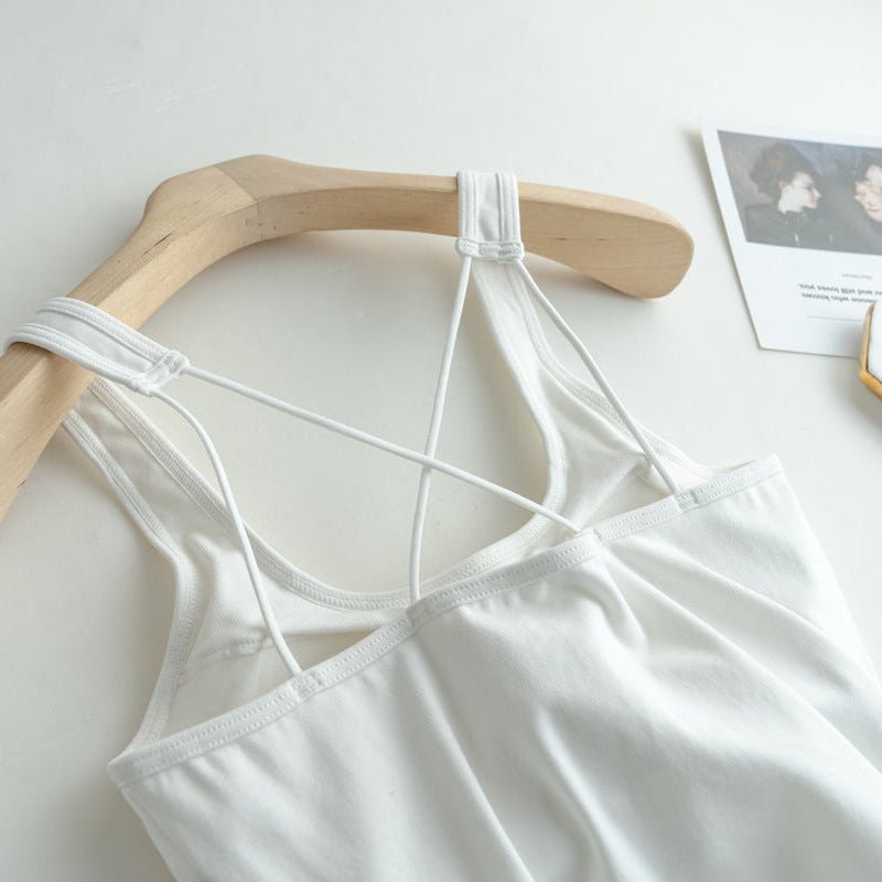 Strappy Chic Built - In Bra Cami – Supportive Style with a Back Twist - Zero Bra