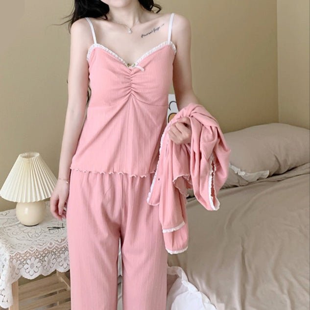 Strawberry Milk PJ Set – 3 - Piece With Padded Charm - Zero Bra