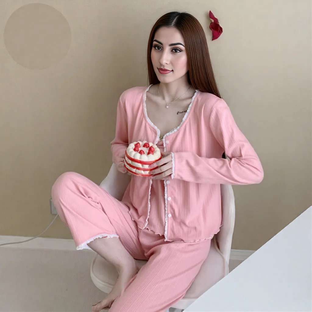 Strawberry Milk PJ Set – 3 - Piece With Padded Charm - Zero Bra