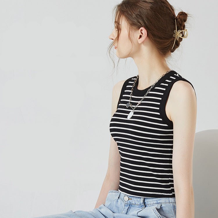 Striped & Supported Built - In Bra Tank – Everyday Fun, Effortless Fit! - Zero Bra