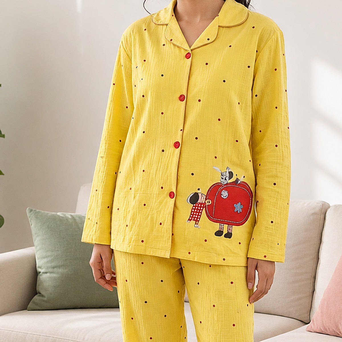 Sunny Apple Padded Night Suit