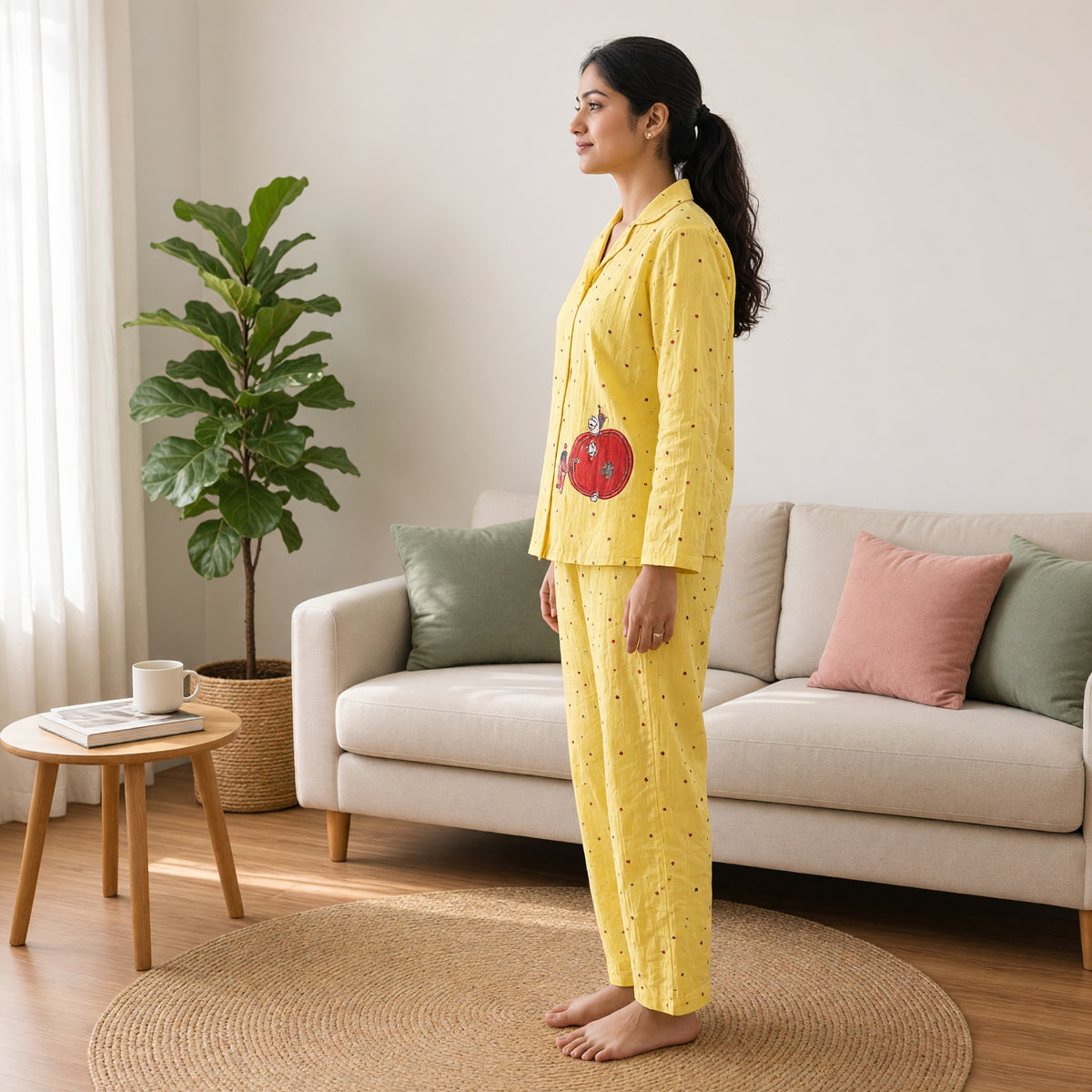Sunny Apple Padded Night Suit