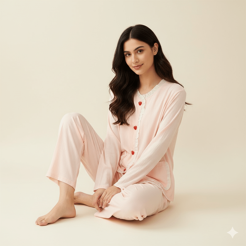Sweetheart Padded PJ Set – Love Note Edition - Zero Bra