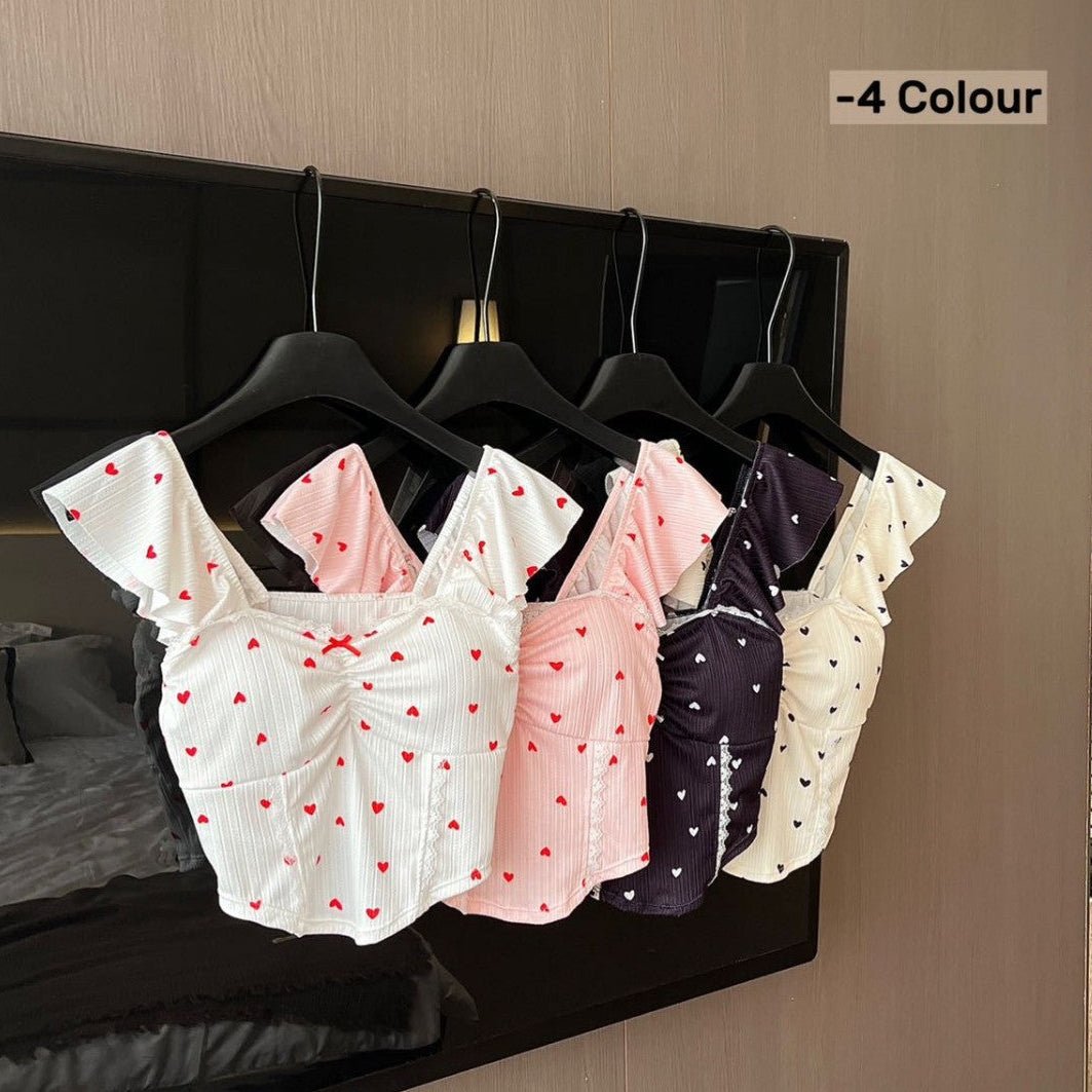 Sweetheart Ribbed Built - In Bra Crop Top – Cute Comfort - Zero Bra