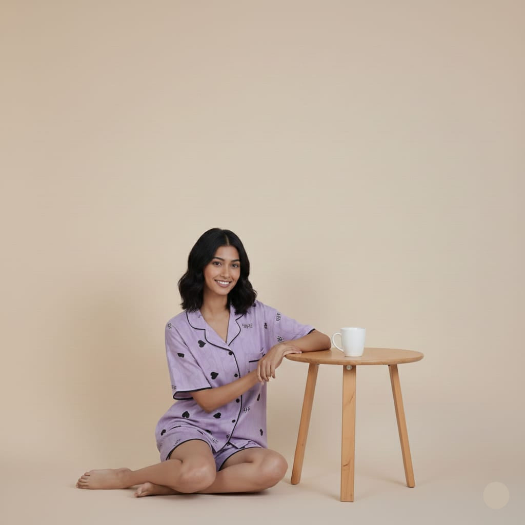 Sweetheart Vibes Pajama Set – With Padded! - Zero Bra