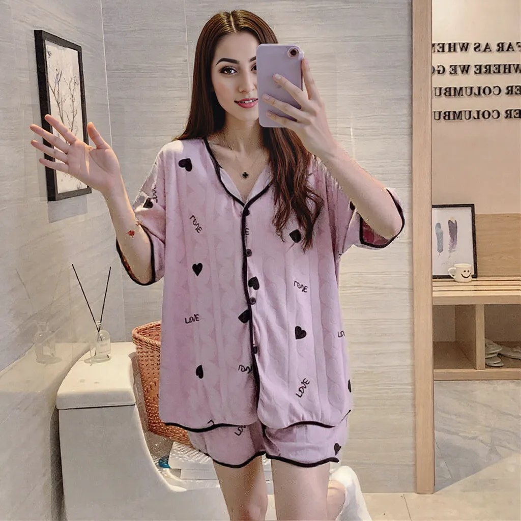 Sweetheart Vibes Pajama Set – With Padded! - Zero Bra