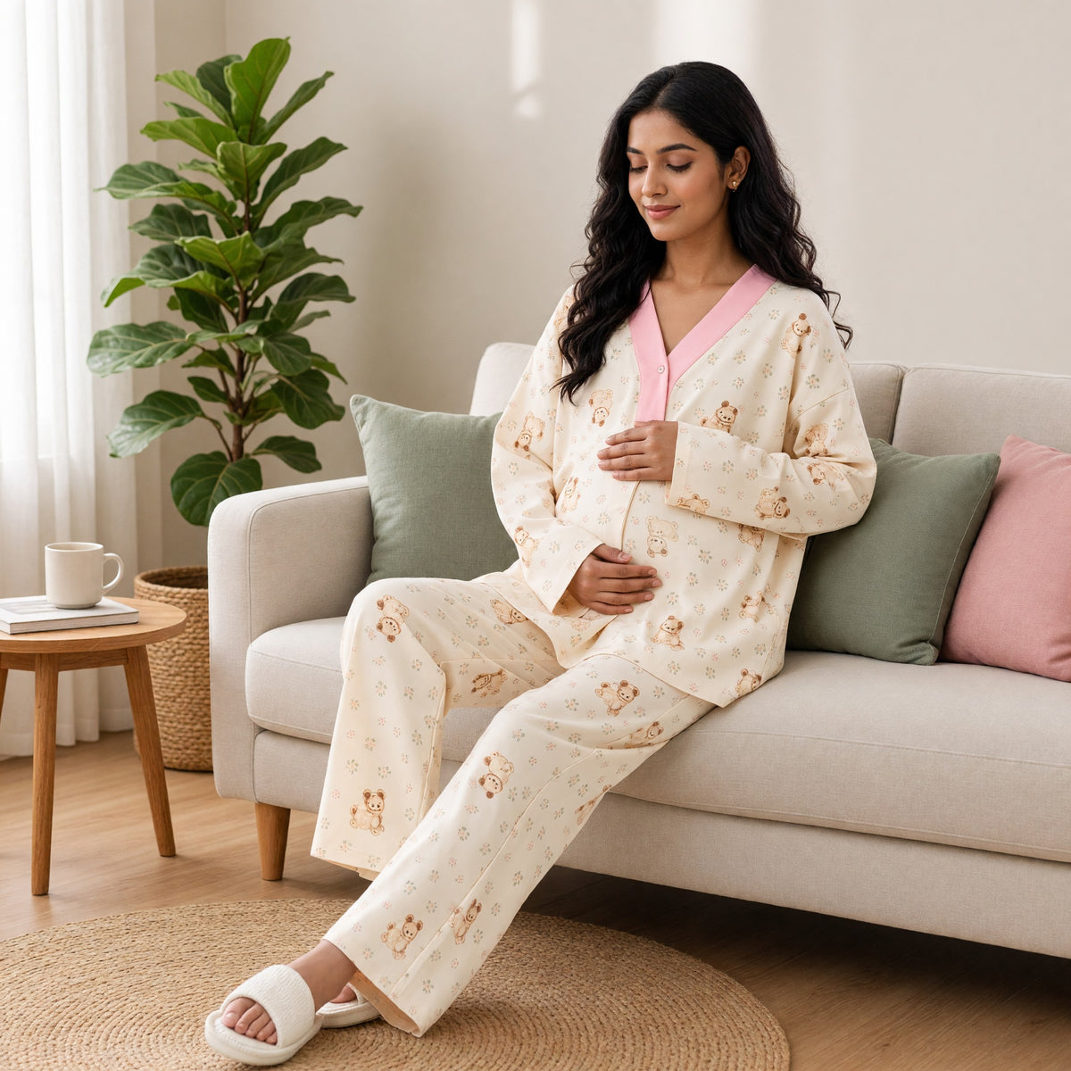 Teddy Bloom Padded Feeding Night Suit