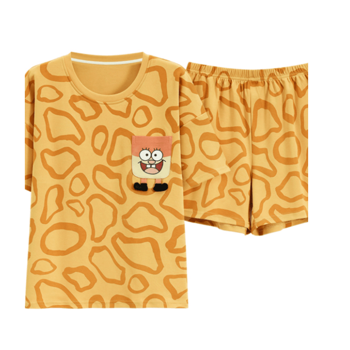 Teddy Peach Dreams – With Built - In Padded Pajama Cozy Support - Zero Bra
