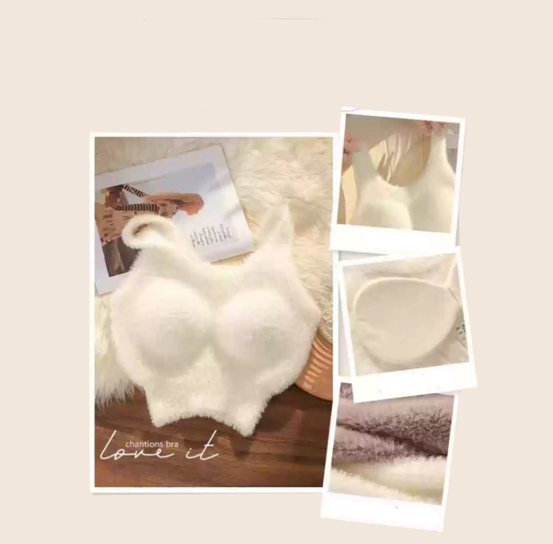 Ultra - Cozy Fuzzy Built - In Bra Top – Soft & Warm - Zero Bra