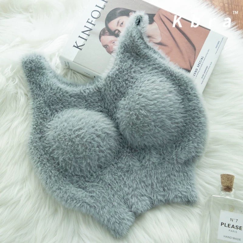 Ultra - Cozy Fuzzy Built - In Bra Top – Soft & Warm - Zero Bra