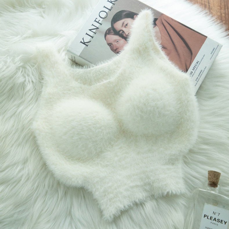 Ultra - Cozy Fuzzy Built - In Bra Top – Soft & Warm - Zero Bra