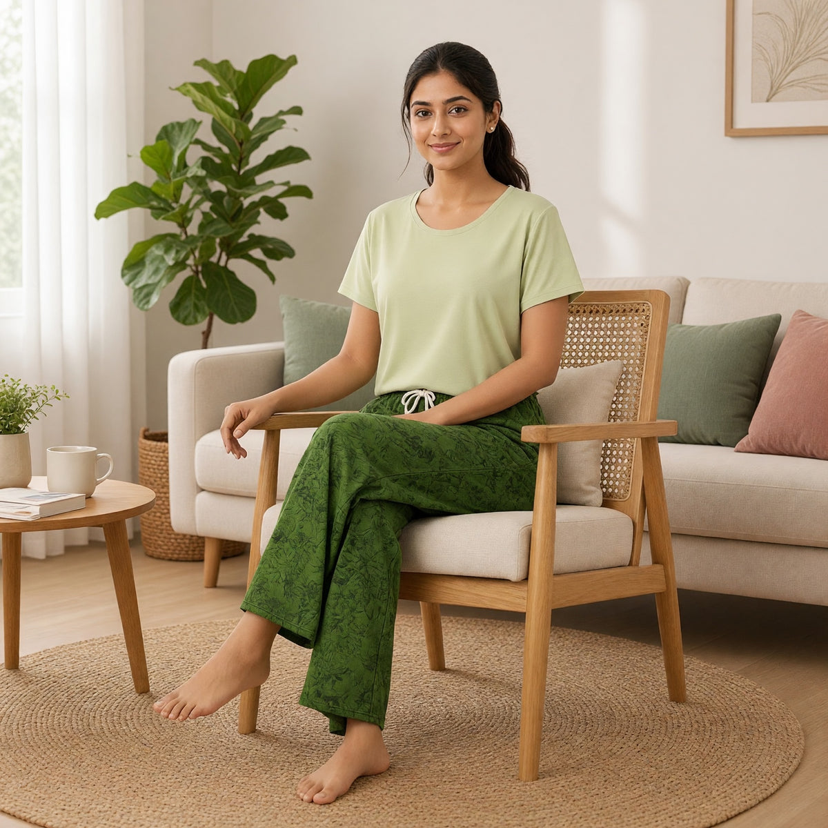 Verdant Bloom Padded Night Suit