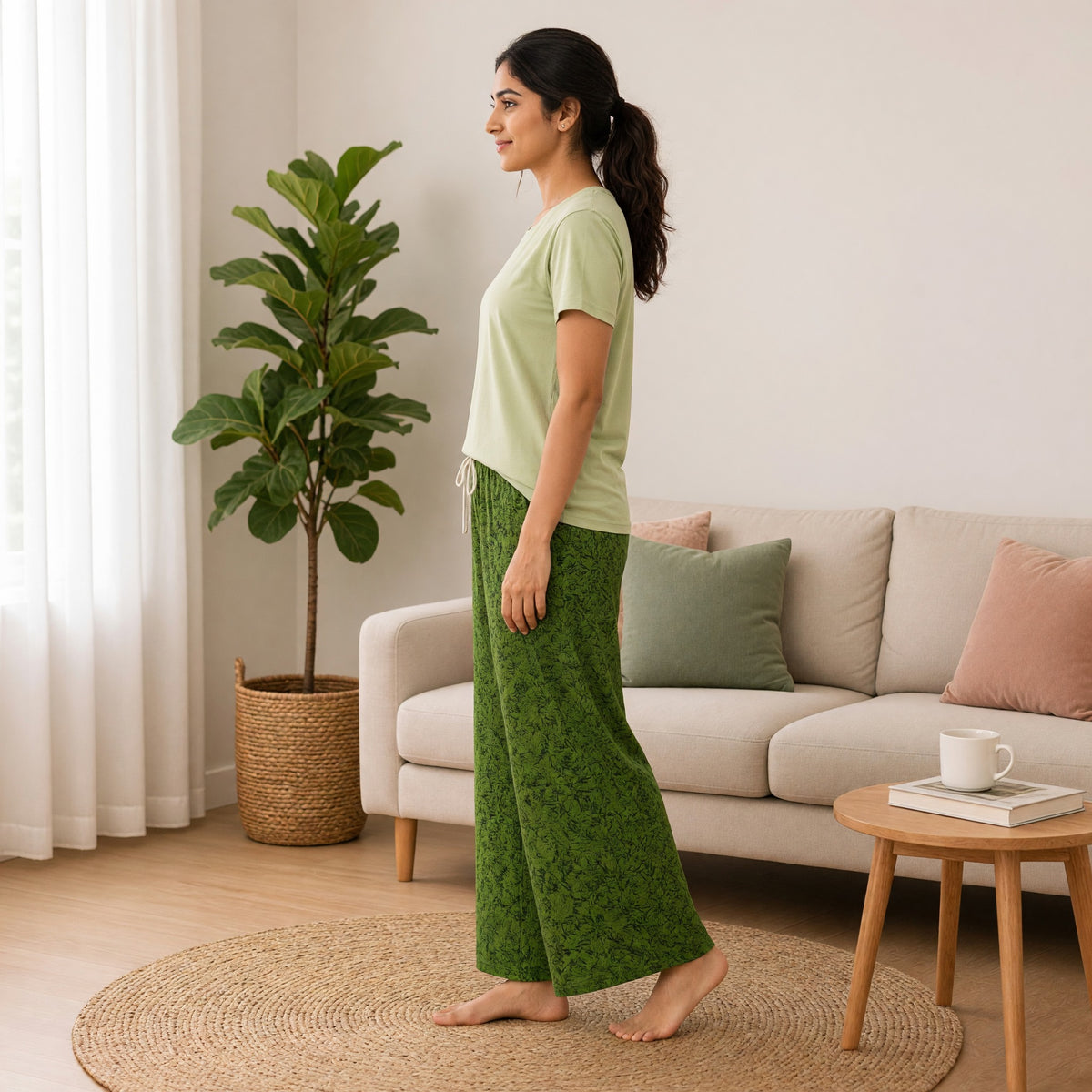 Verdant Bloom Padded Night Suit
