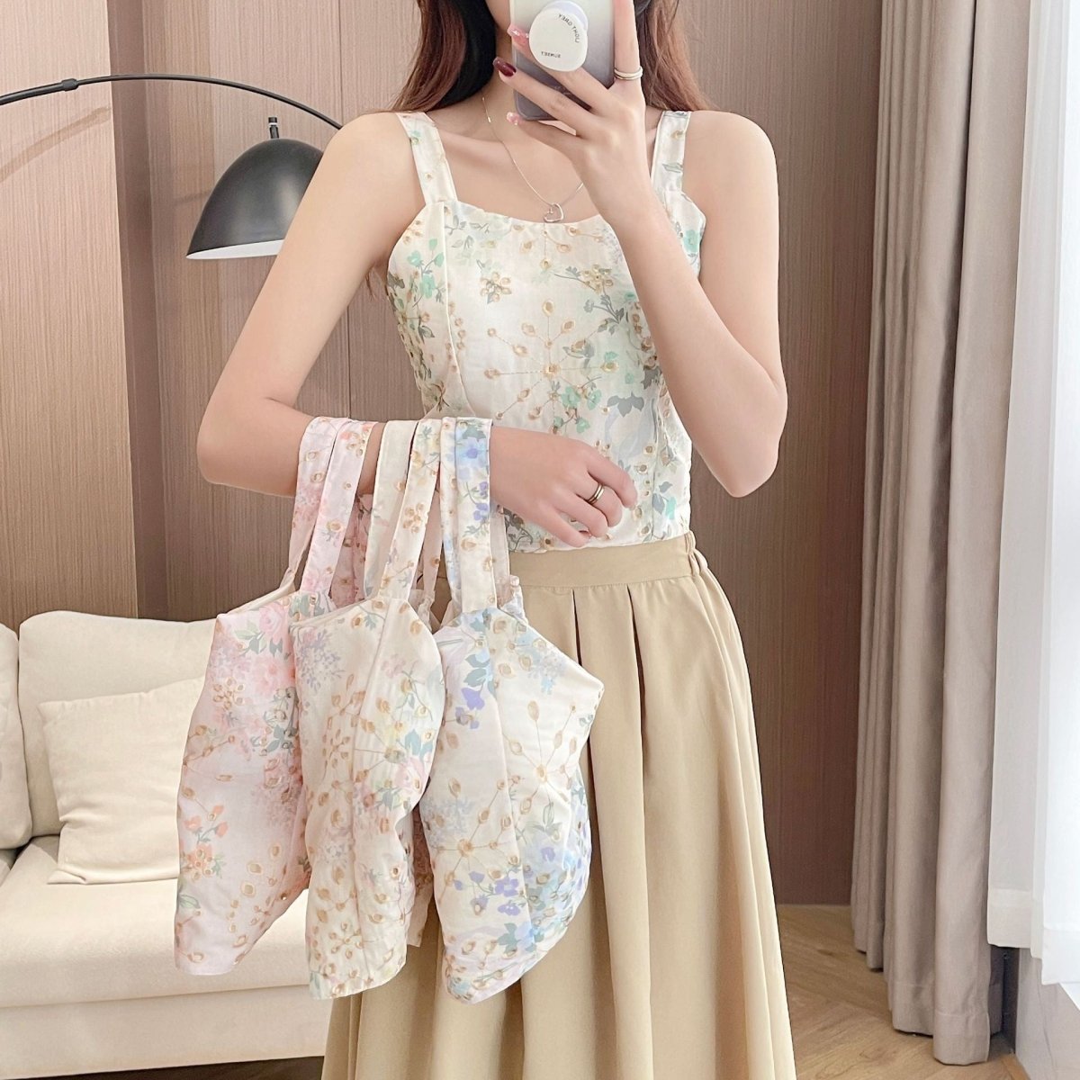 Vintage Floral Built - In Bra Top – Elegant & Feminine - Zero Bra