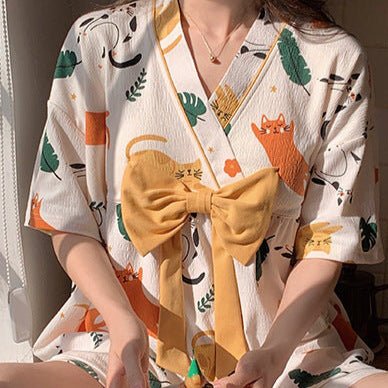 Whisker Bow Kimono Set – With Padded Purr - luxury - Zero Bra